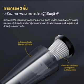 Deerma DX120C เครื่องดูดฝุ่นภายในบ้าน vacuum cleaner เคลื่อนย้ายสะดวก ออกแบบตามหลักสรีรศาสตร์ พลังดูด 16Kpa
