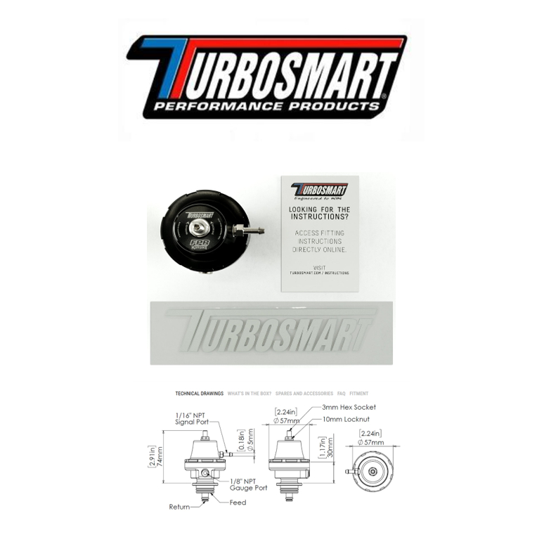 TurboSmart Fuel Pressure Regulators FPR Kompact Bosch/Barra Sleeper ตัวควบคุมแรงดันน้ำมันเชื้อเพลิง 