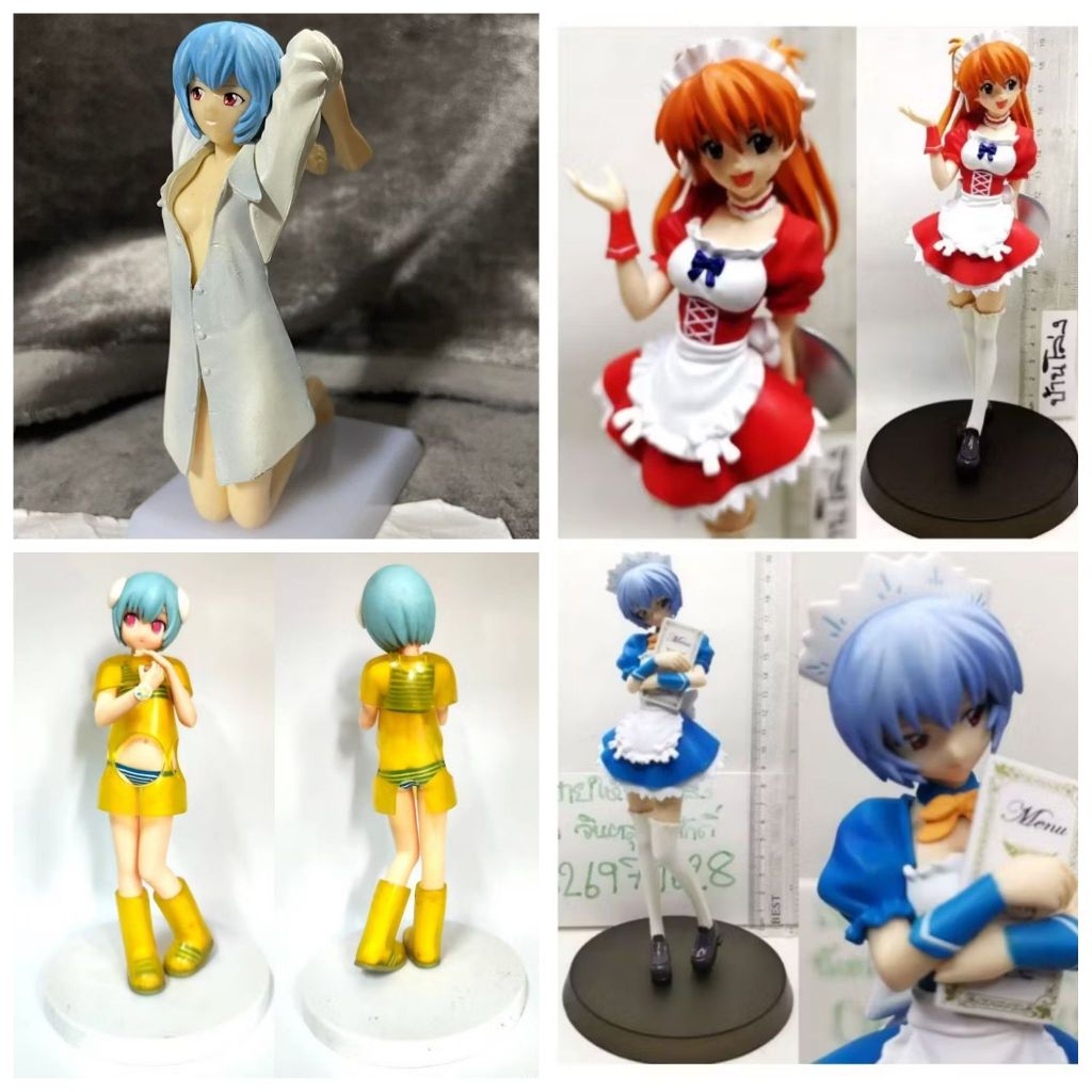 (แท้/มือ2)⭐Evangelion❤️Asuka Langley❤️AYANANI REI❤️Figure Nerv CAFE Maid Costume​💙Pajama Time