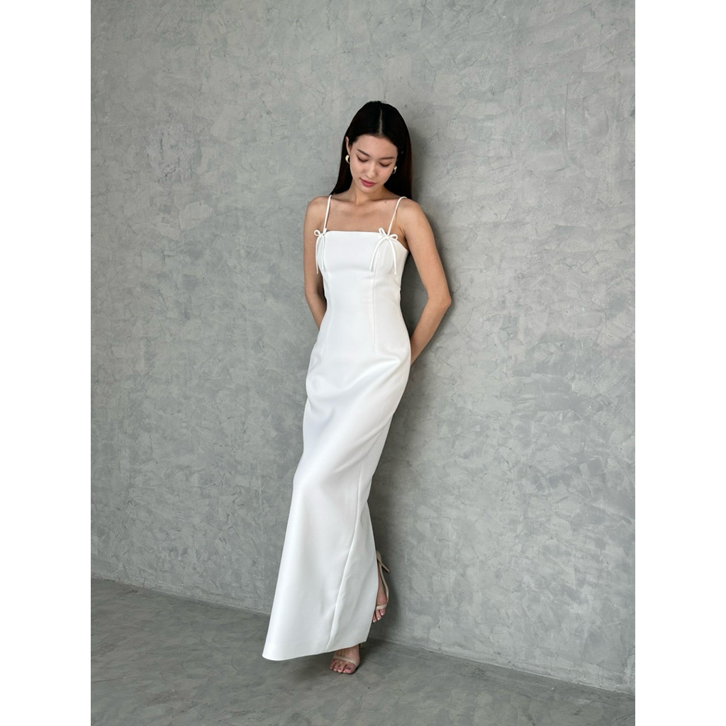 ORCHIDA - Bow Maxi Dress (เดรส) (จัดส่งภายใน 2–3 วัน)