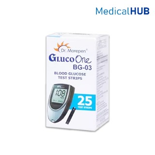 Dr.Morepen Glucoone BG-03 Blood Glucose 25 Test Strips แถบตร…