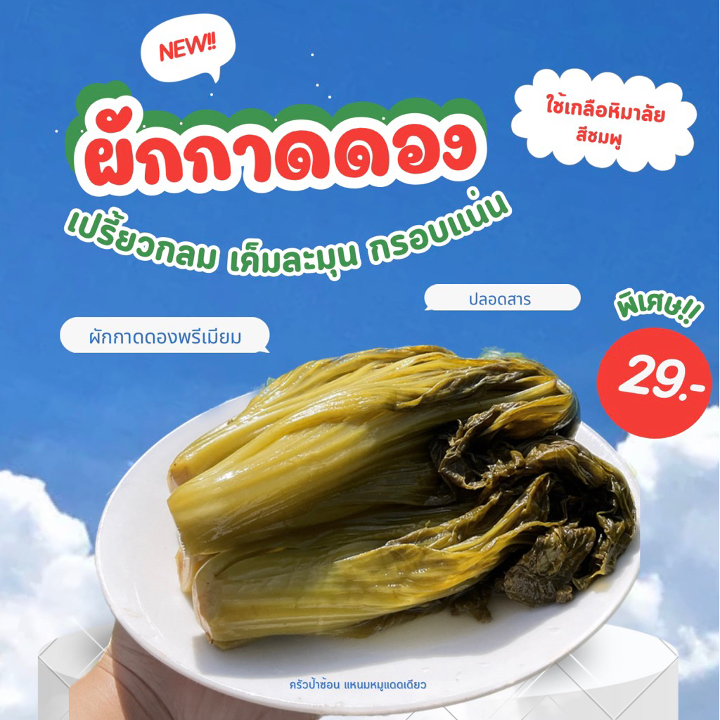 🥬 ผักกาดดองพรีเมียม เกลือหิมาลัยชมพูแท้ 500g-1kg. | เปรี้ยวกลม เค็มอ่อน หอมหมักธรรมชาติ