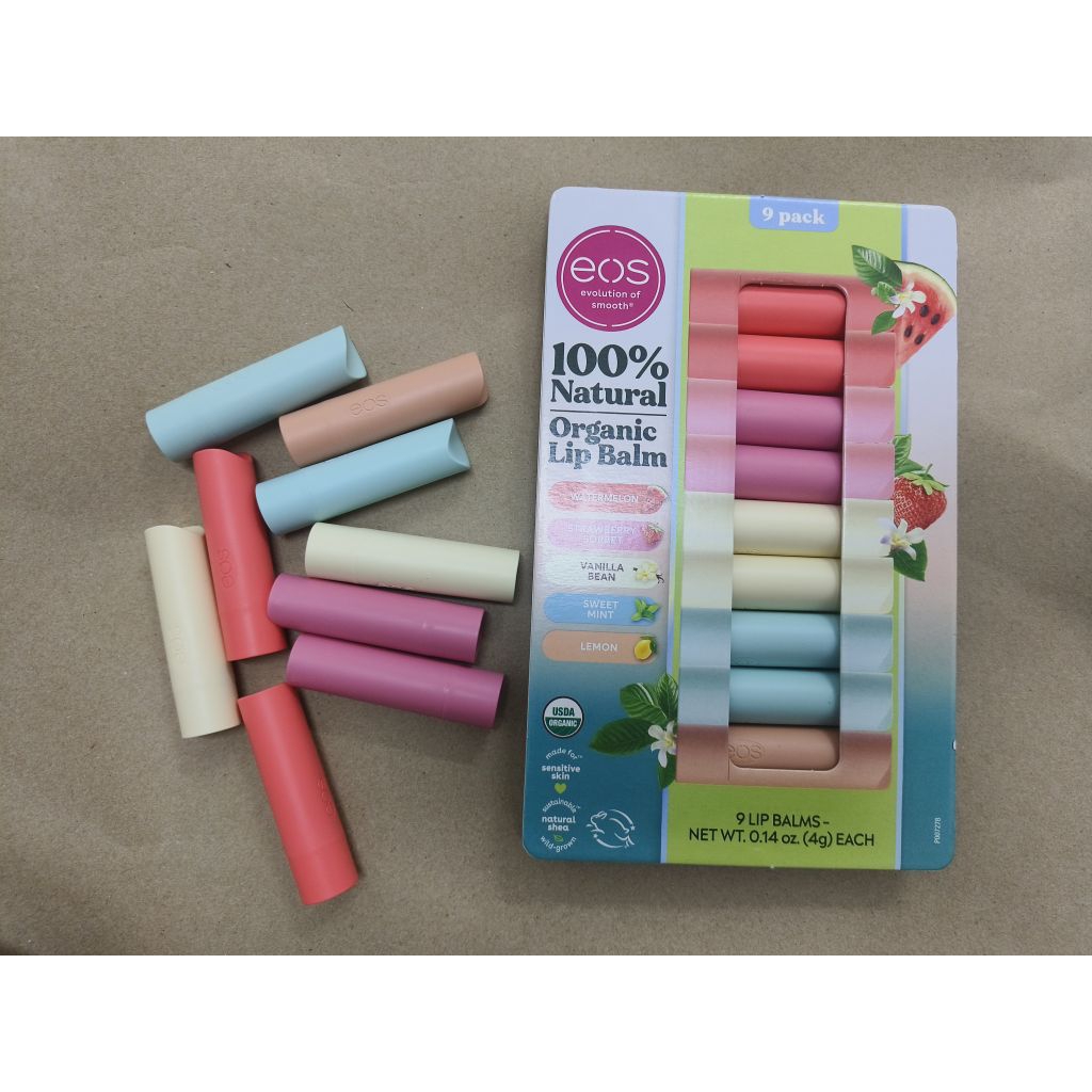 ล๊อตใหม่ แยกขาย eos 100% natural organnic lip balm  ลิปปาล์มแบบแท่ง