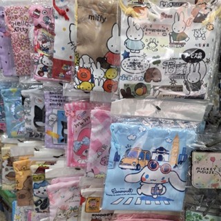 พร้อมส่ง 🇹🇭 ถุงผ้าหูรูดใส่ของจุกจิกลายการ์ตูน🎀 สุดน่ารัก