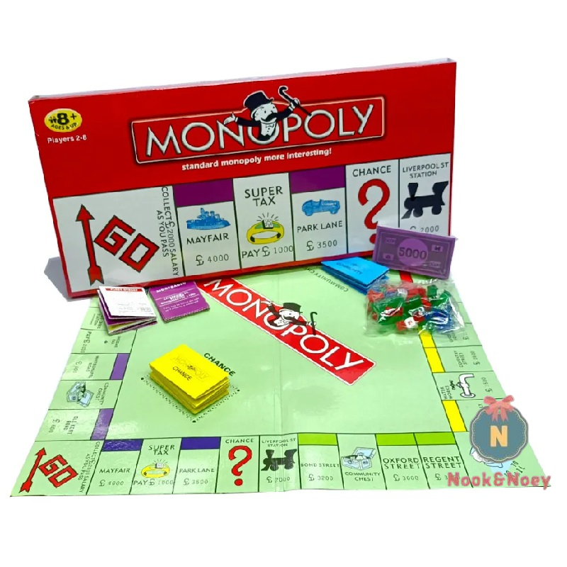 พร้อมส่ง เกมส์เศรษฐี Monopoly โมโนโพลี เกมกระดาน สำหรับผู้เล่น 2-8 คน เกมซื้อขายอสังหาริมทรัพย์