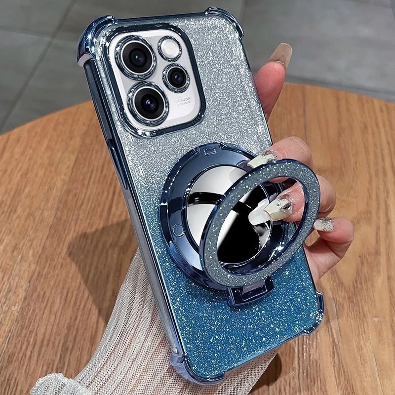 เคสโทรศัพท์ กริตเตอร์ หรูหรา สำหรับ OPPO Reno15 15F 15Pro 15Promax กันกระแทกมุม ป้องกันกล้อง กระจก แต่งหน้า ตั้งได้ F2