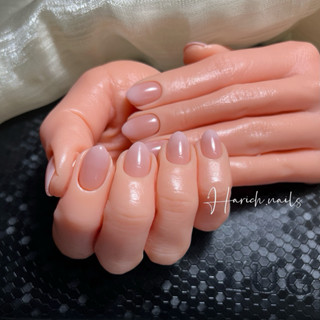 เล็บเจลพื้นชมพูปลายนู้ดสว่าง เจลแท้💯 เล็บปลอมเจลพร้อมอุปกรณ์…