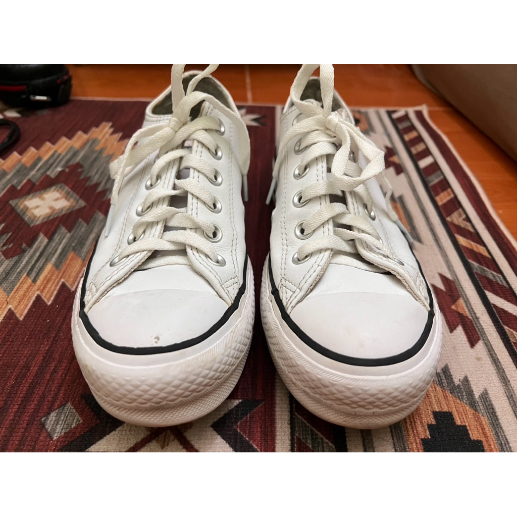 รองเท้า Converse All Star สีขาวหนัง เสริมส้น แท้💯