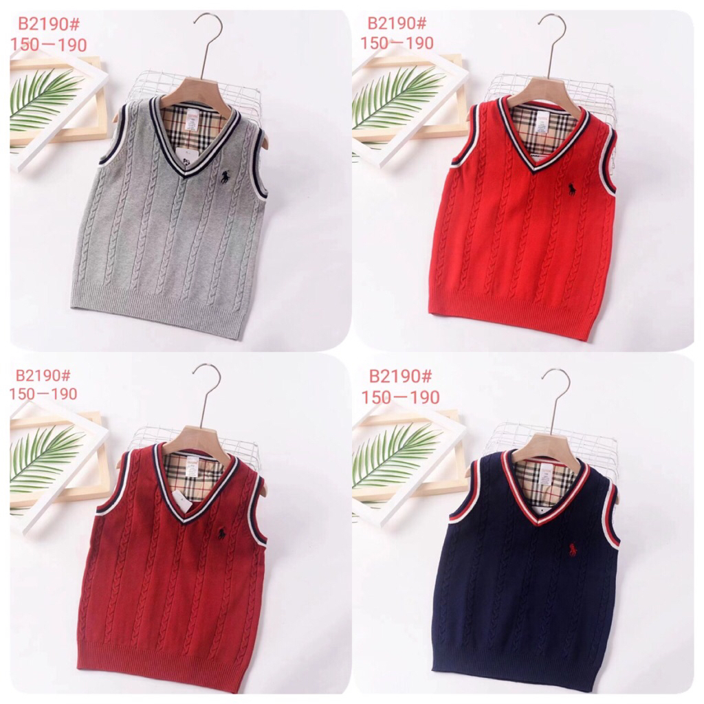 จัดส่งในไทย เสื้อกั้กเด็กโต สไตล์เกาหลี ผ้าไหมพรม ลายนก.. สีสวย  ใส่ได้ทั้งชายและหญิง