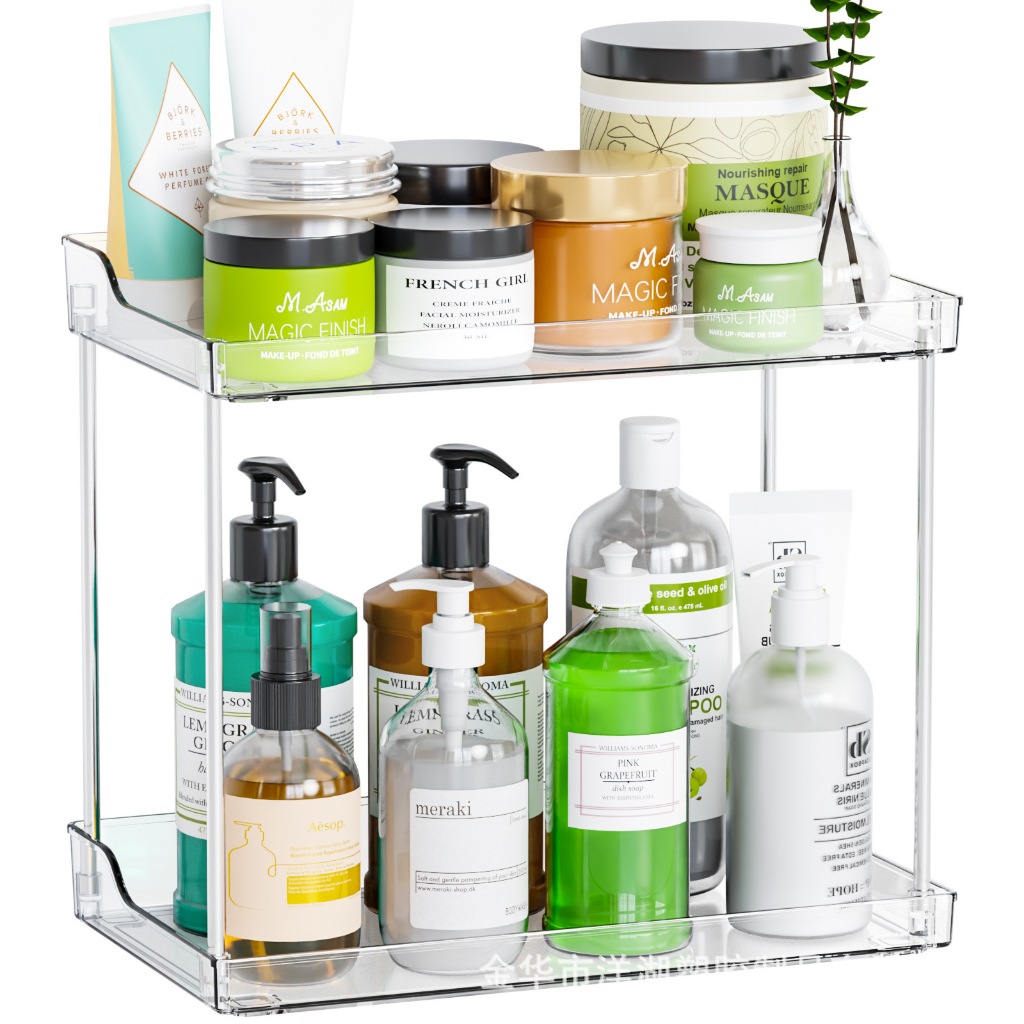 ชั้นวางของในห้องน้ำ ชั้นวางของในครัว ชั้นวางเครื่องสำอางค์ สีใส