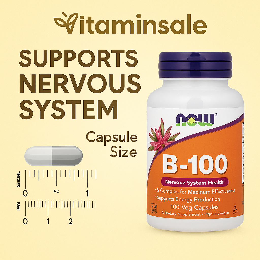 NOW B-100 B-Complex Nervous System Health 100 Veg Capsules