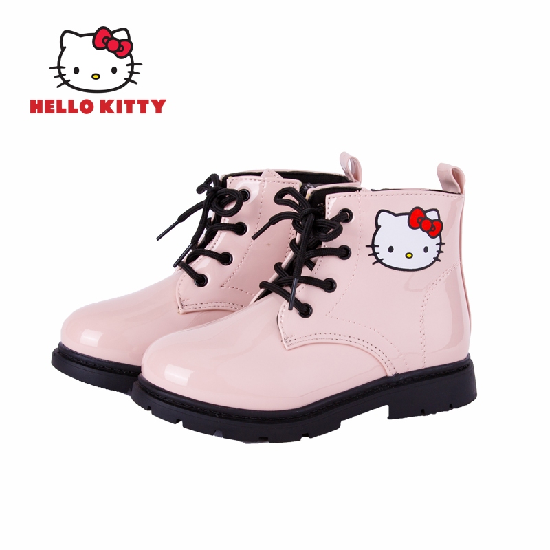 Hello Kitty รองเท้าบูทข้อสั้น รองเท้าบูทเด็กหญิงทรงเกาหลี หนังPU งานลิขสิทธิ์แท้ รุ่นKTZ-853