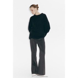 H&M(เอชแอนด์เอ็ม) กางเกงทรงบูทคัทแต่งรอยพับด้านหน้า Women Bo…