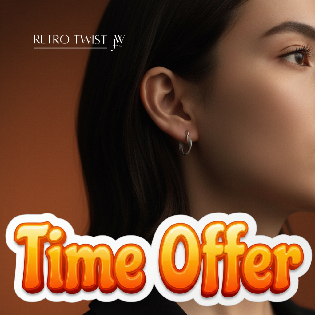 OUTLETS ล้างสต็อกจากโรงงานตรง ต่างหูเงิน Retro Twist ต่างหูแฟชั่นผู้หญิง Valentine ของขวัญ