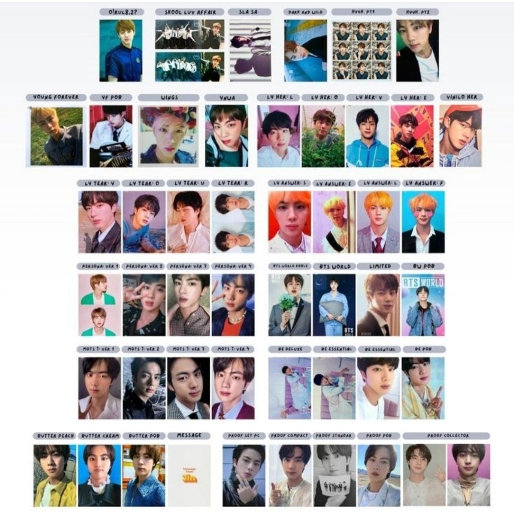 (1.) พร้อมส่ง minin photocard / การ์ดจิน JIN BTS