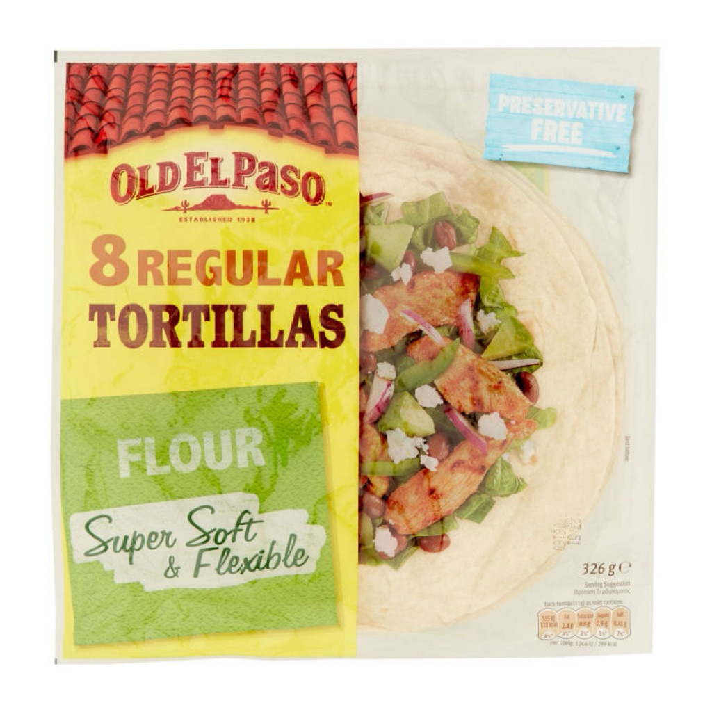 East Old el paso 8 regular tortilla flour super soft 326 g. 8แผ่น แป้งแร็บ