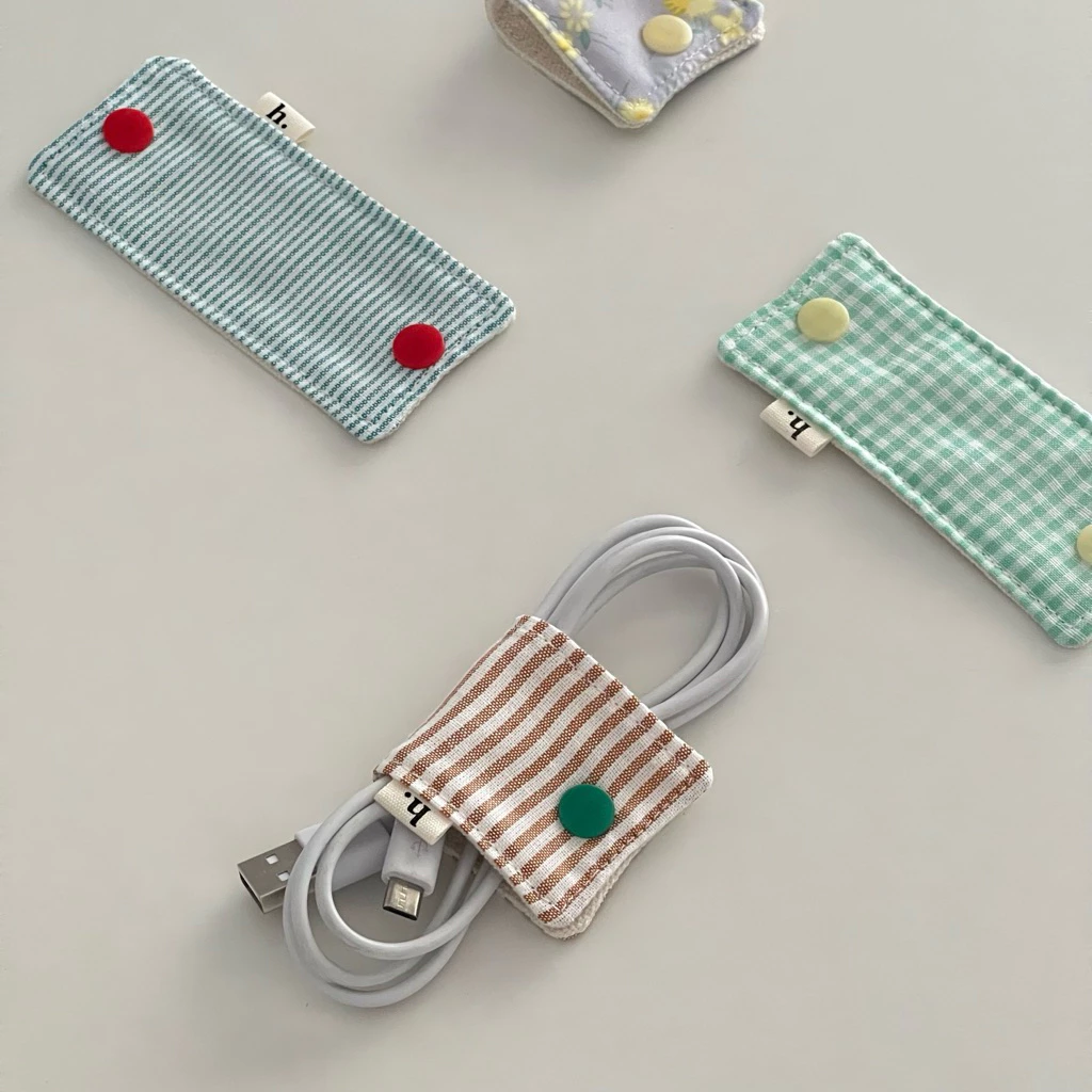 fabric cable holder (Short/1 ด้าน) - ที่รัดสาย สายชาร์จ สายหูฟัง