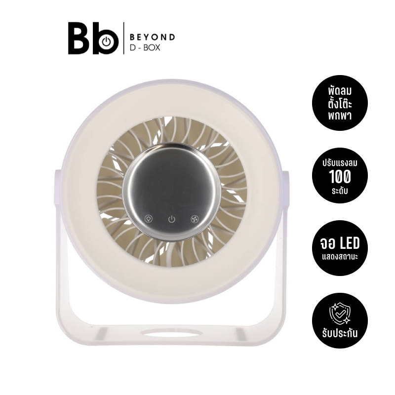 พัดลมตั้งโต๊ะ QPLUS F90 Desk top Fan White by BB Beyond D-Box
