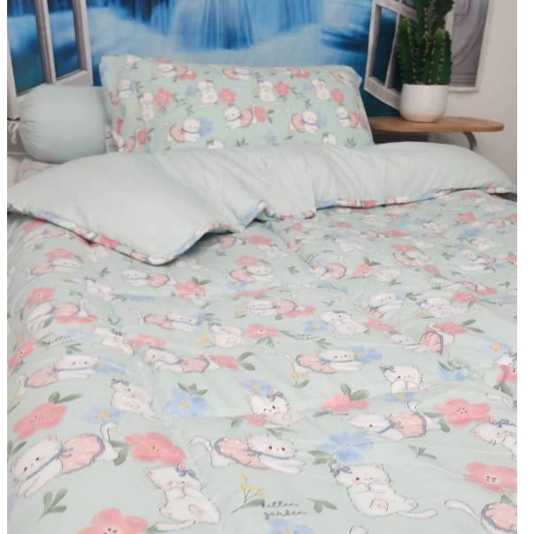 สีใหม่ ลายใหม่ล่าสุด ชุดเครื่องนอน   ผ้าห่ม ผ้าปูที่นอน  ครบชุด ลายดอกไม้ของ cotton house นุ่มฟู มีหลายแบบให้เลือก thumbnail 8