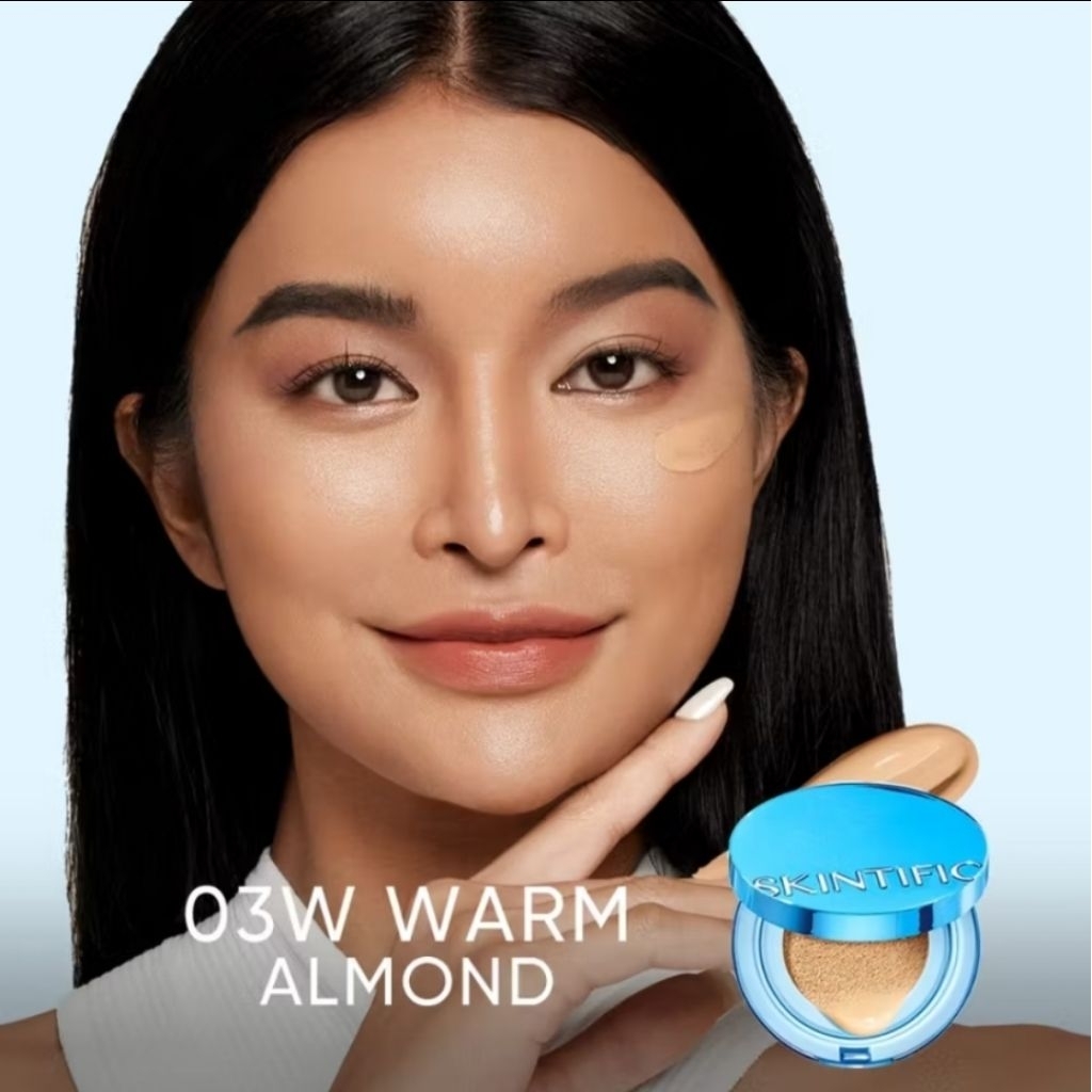 SKINTIFIC Perfect Stay Velvet Matte Cushion กล่องสีฟ้า สี03W WARM ALMOND