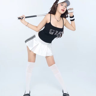 Loomie เสื้อสายเดี่ยว สกรีนเพชร 818