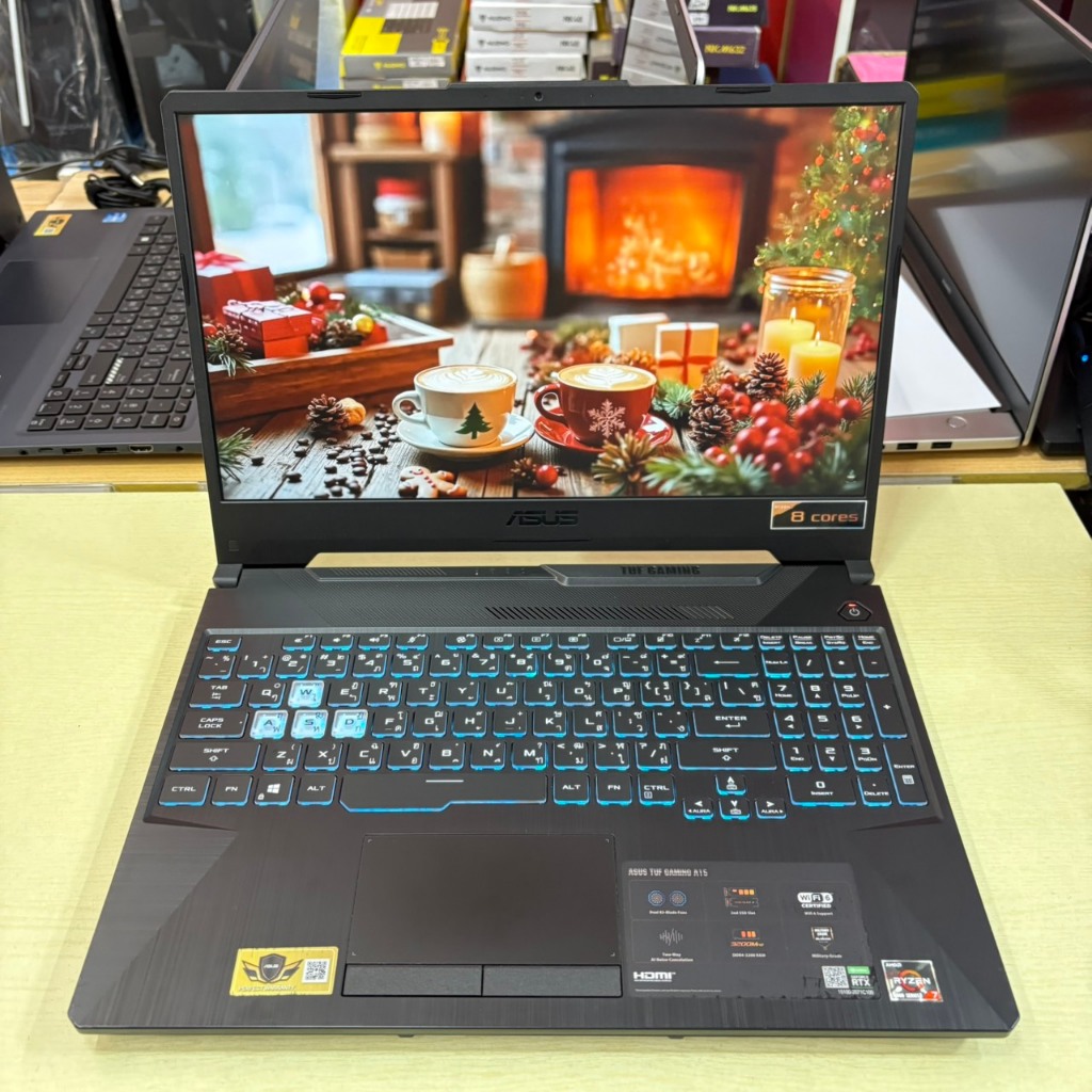 ASUS  TUF  A15  FA506IC – HN011T  หน้าจอติดฟิล์มกันรอยแล้ว  สภาพเครื่อง  80%