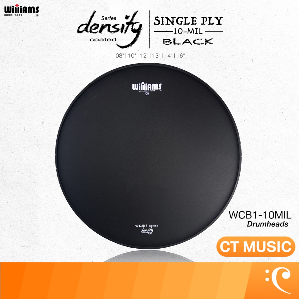 Williams Drumheads Coated Density Black Series Single Ply 10-MIL หนังกลอง WCB1-10MIL