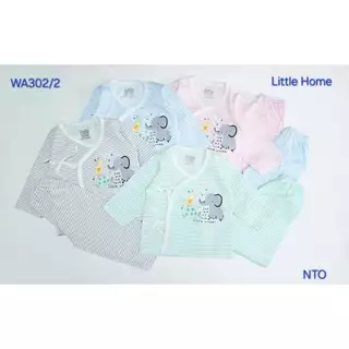 Little Home Baby ชุดเด็กแรกเกิด เสื้อผูกหน้า+กางเกง (ยาว) 2