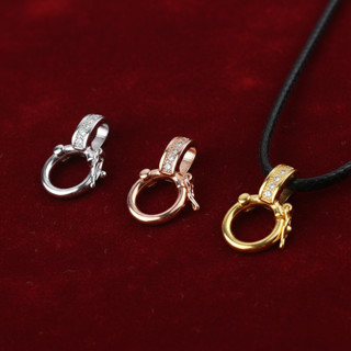 ตะขอสร้อย แบบมีกิ๊บล็อก ตะขอแขวนพระ ฝังเพชร CZ 💎 ห่วงต่อสร้อ…