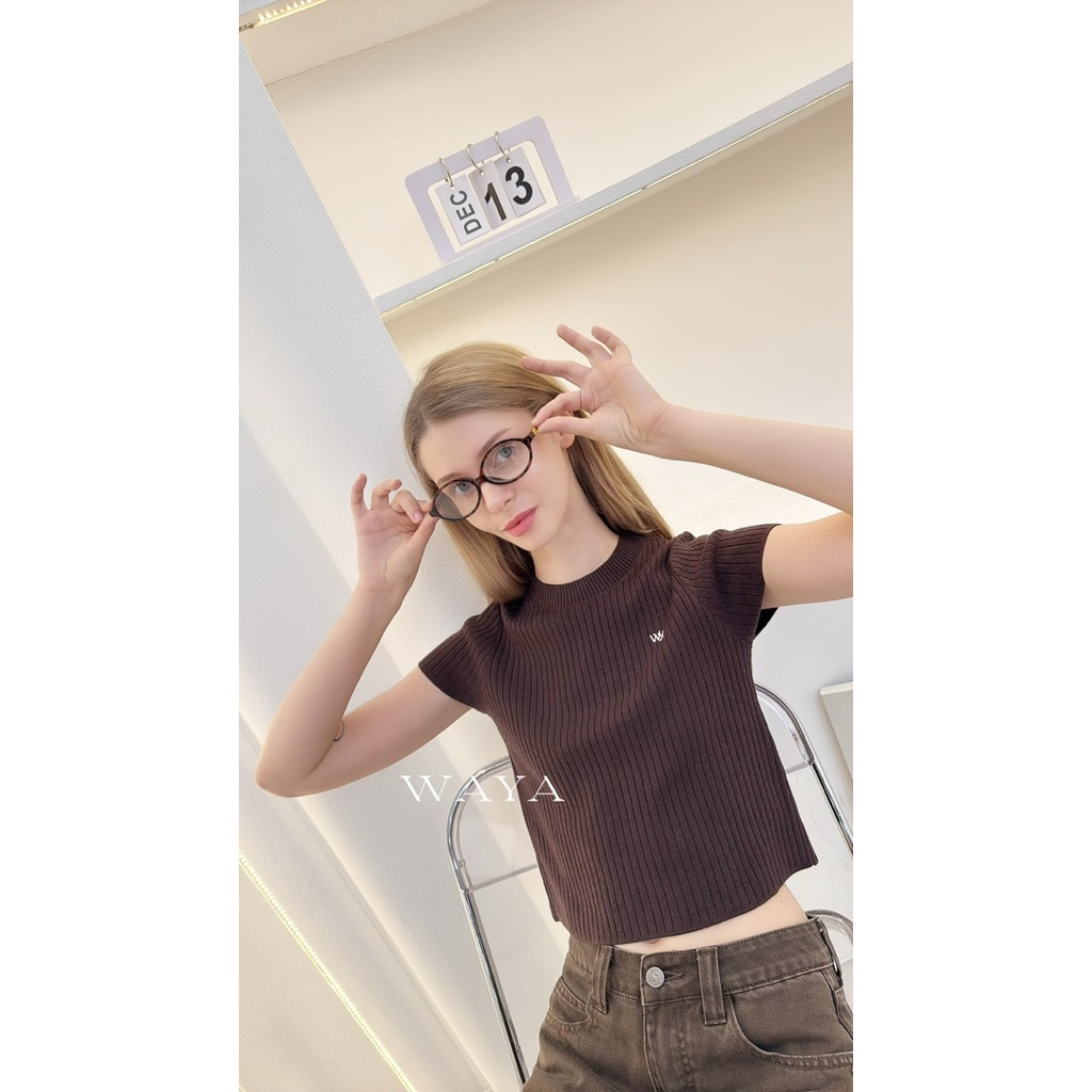 เสื้อคอกลมไหมพรมwa ya เนื้อไหมพรม