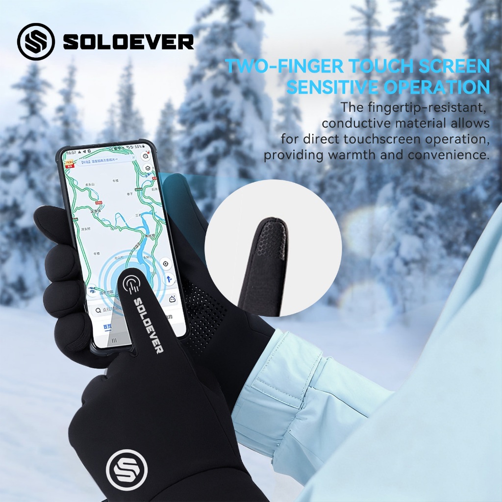 SOLOEVER ถุงมือมอเตอร์ไซค์ ถุงมือตกปลา ถุงมือปั่นจักรยานกันน้ำ ป้องกันแสงแดด UV ระบายอากาศ ใส่สบายเนื้อผ้าเย็นสบาย - รูปที่ 4