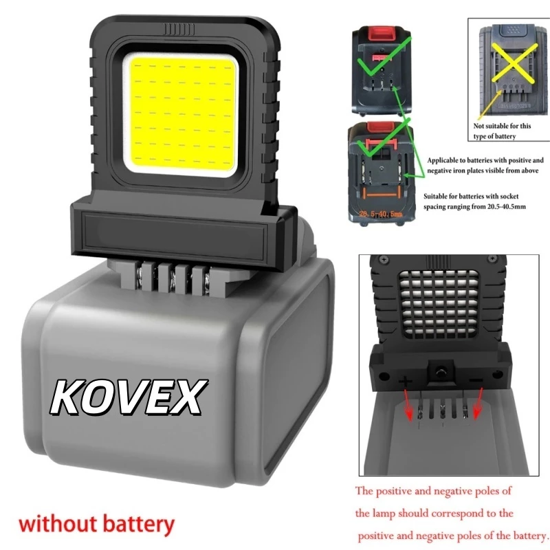 KOVEX ไฟทำงาน LED 14W สำหรับแบตเตอรี่ลิเธียม 20V 21V