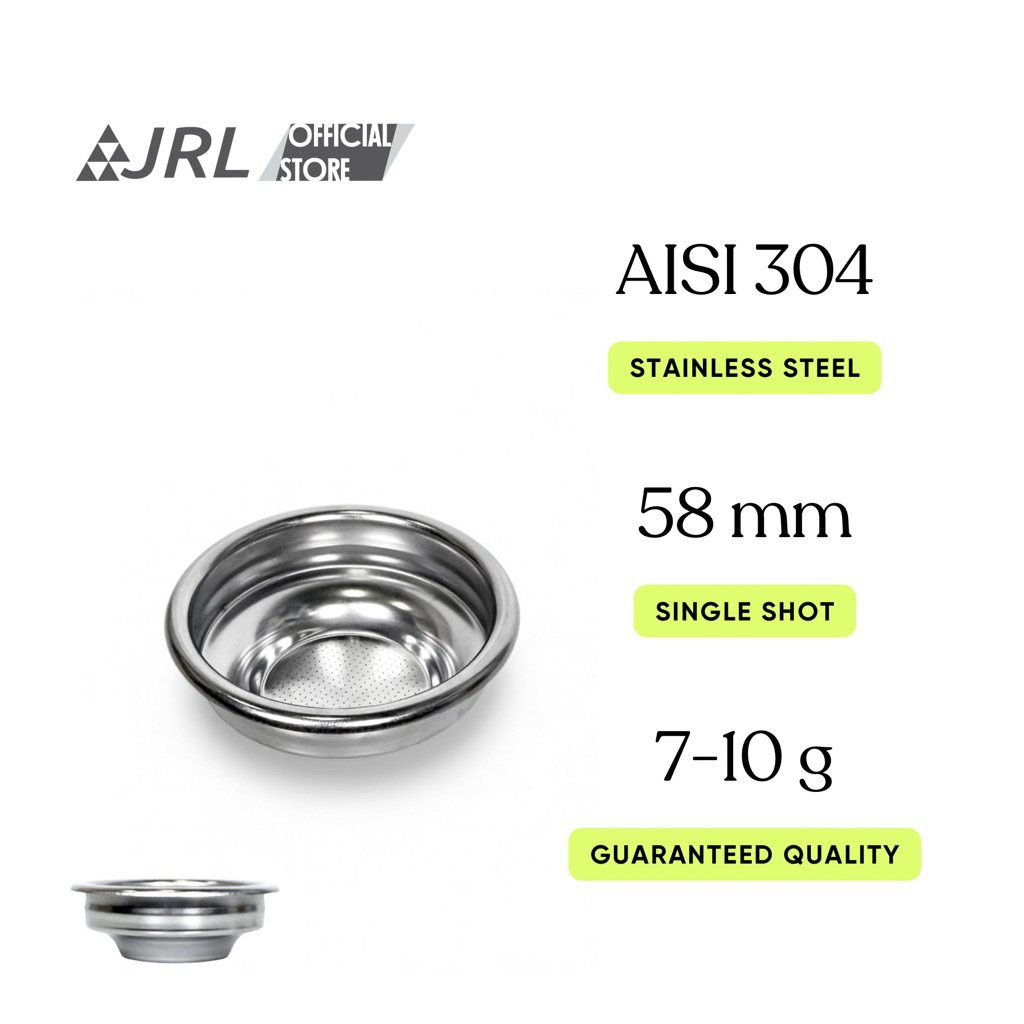 (AISI304) JRL Espresso Coffee Filter Single/Double/Triple Shot ฟิลเตอร์สำหรับด้ามชงกาแฟ 58mm เนื้อหนา อย่างดี