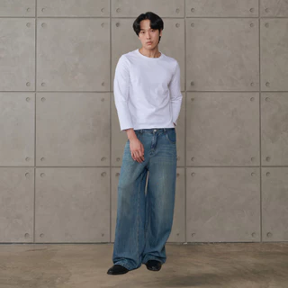 Chewa Airy Jeans - กางเกงยีนส์ผ้าพลิ้ว ทรงกระบอกใหญ่ - J61