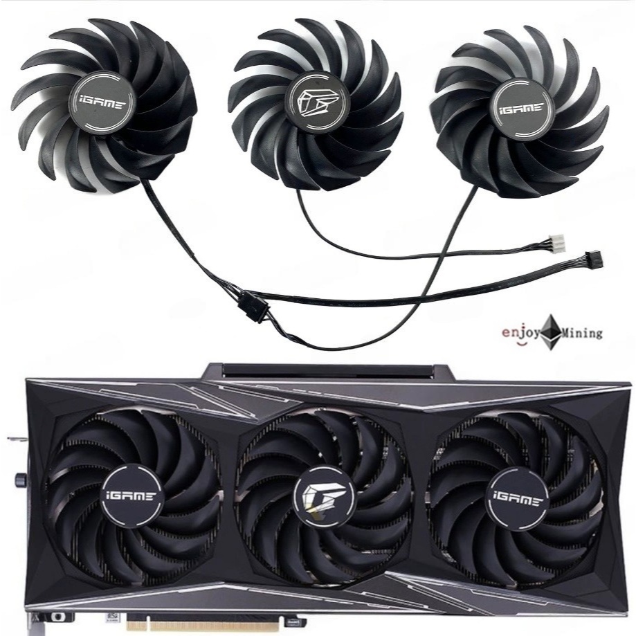 พัดลมการ์ดจอ Colorful RTX 3060ti 3070 3070ti 3080 3090 iGame Vulcan graphics card cooling fan