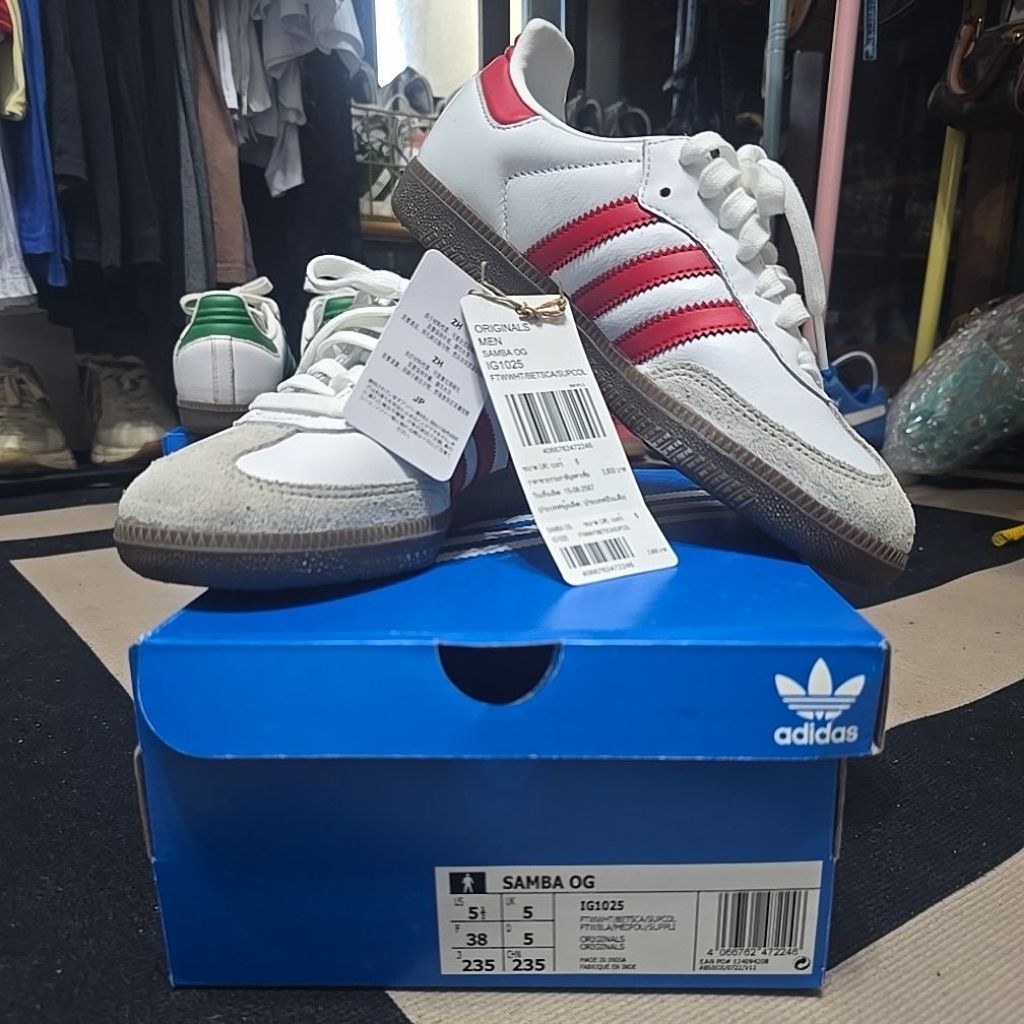 รองเท้า Adidas Samba OG แถบสีแดง