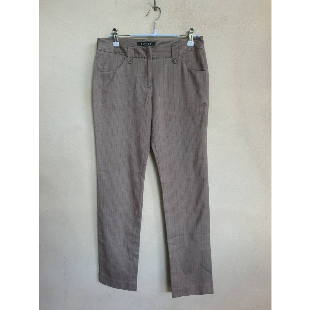 FF06882 กางเกงผ้า สีน้ำตาล มือสอง espada อก 26 นิ้ว