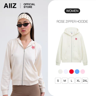 AIIZ เสื้อฮู้ดผู้หญิงแบบซิปผ้าเฟรนช์เทอร์รี่ย์