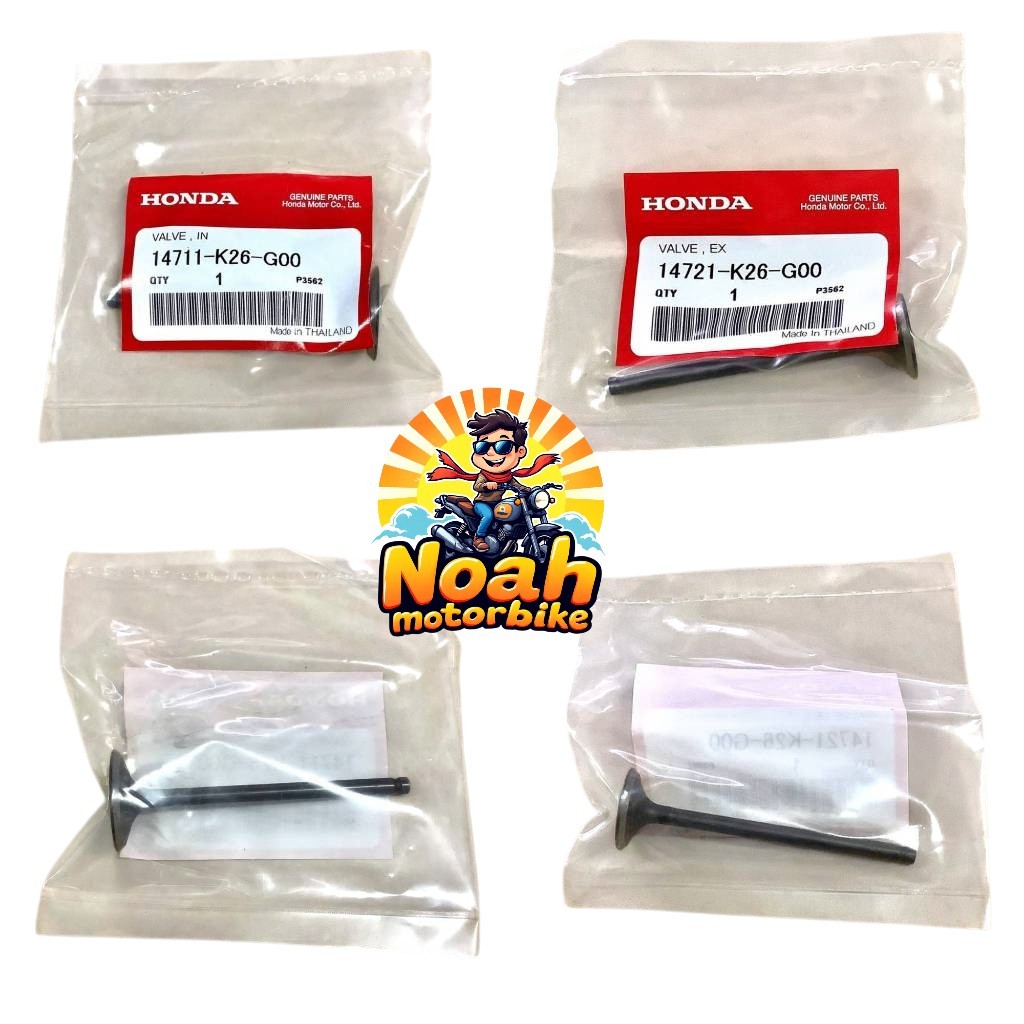 วาล์ว ไอดี-ไอเสีย WAVE-125I (ปี2023-2024) แท้โรงงาน [14711-K26-G00] IN, [14721-K26-G00] EX วาว เวฟ12