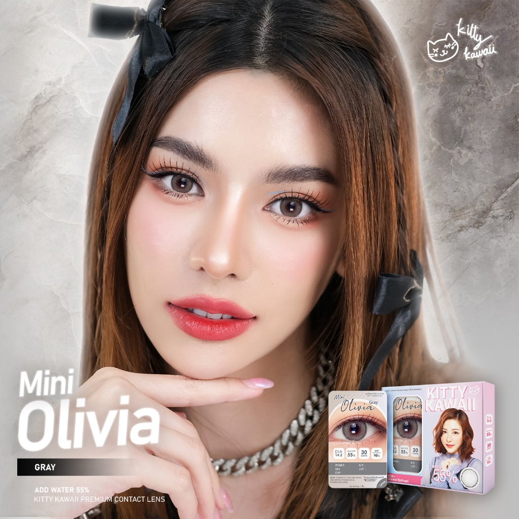 KITTY KAWAII – Contact Lens Mini Olivia Gray  คอนแทคเลนส์ Kitty Kawaii รุ่น :Mini Olivia สี : Gray (เทา) ราคา ถูกที่สุด ดีลบีเคเค แกลเลอรีภาพที่ 3