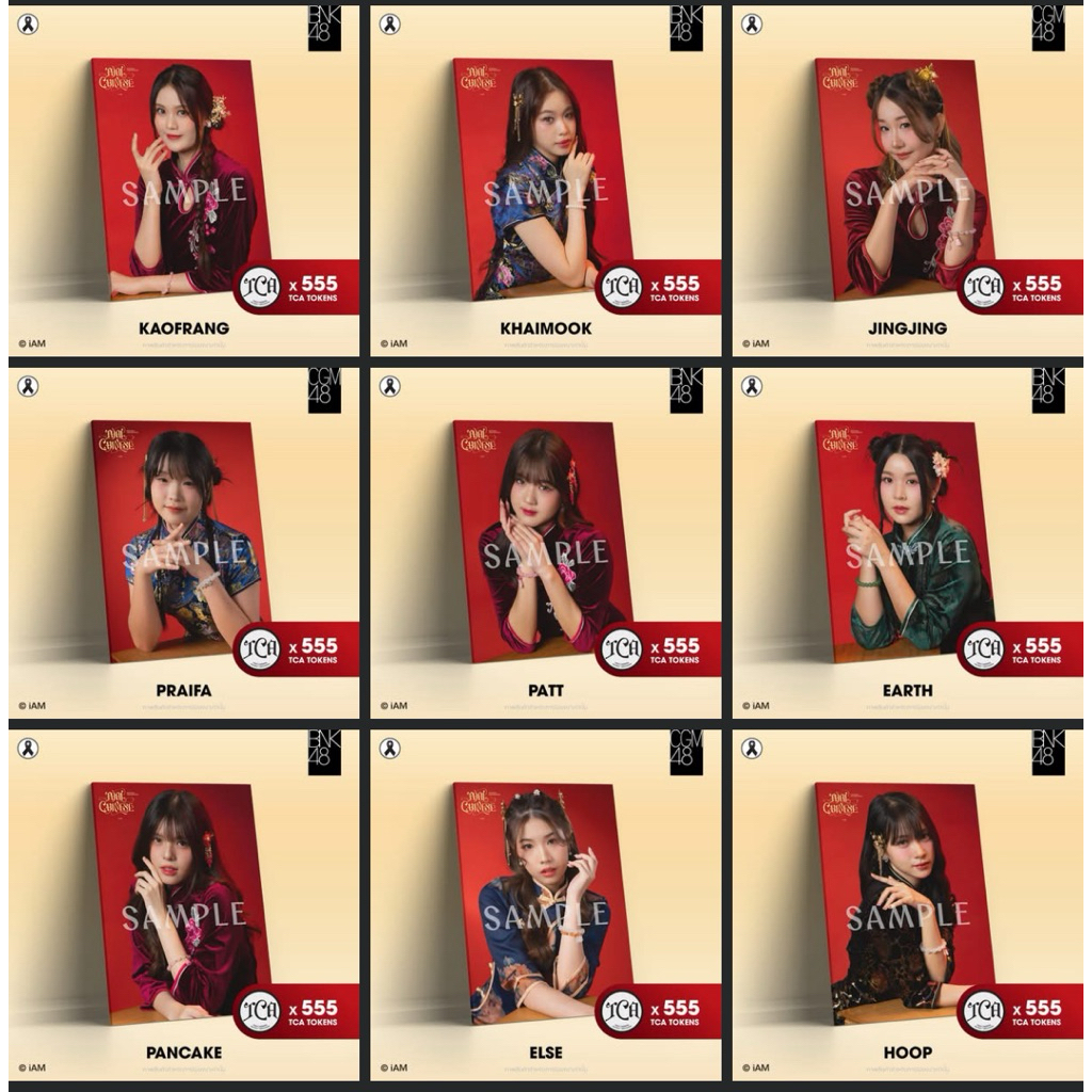 BNK48 Canvas Thai Chinese TCA Arlee Earn Blythe Luksorn Mint Mirin Praew Rose Grape Cartoon Inkcha