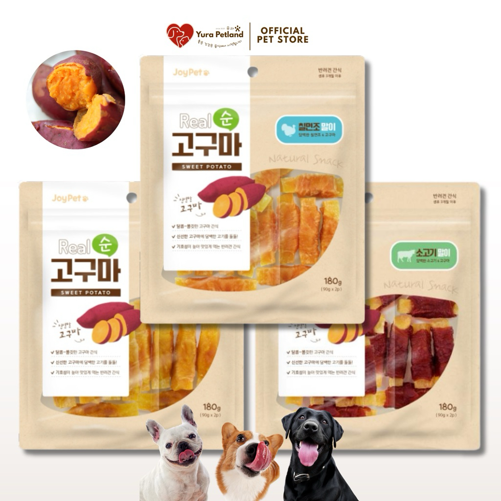 [ขนมสุนัข Sweet Potato Natural Snack Series นำเข้าจากเกาหลี] NATURAL LAB เนื้อสัตว์พันมันหวานเกาหลี