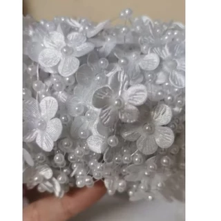 SS07*พร้อมส่ง*มุกเส้นดอกไม้ 4 มม. มุกเส้นเอ็น ขายเป็นเมตร 1 เมตร (100ซม.)