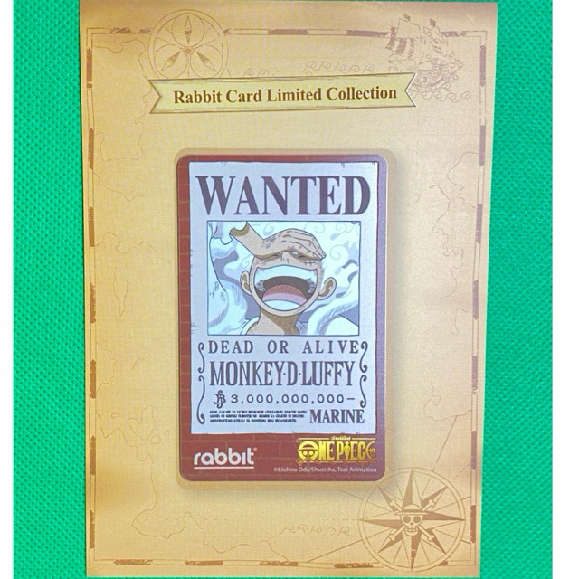 Rabbit Card One Piece Wanted การ์ดแรบบิท วันพีช ลาย wanted