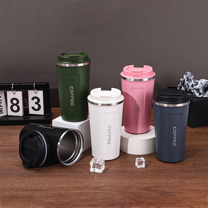 แก้วเก็บความเย็น เก็บความร้อน พร้อมฝา ขนาด 380ML / 510ML แก้วกาแฟพกพา อเมริกาโน่คัพ สแตนเลส กระติกน้ำ อุณหภูมิ