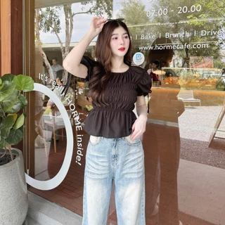 เสื้อแต่งสม็อค แขนตุ๊กตาแต่งโบว์ ทรงสวย ผ้าไหมอิตาลี ใส่สบาย LG013