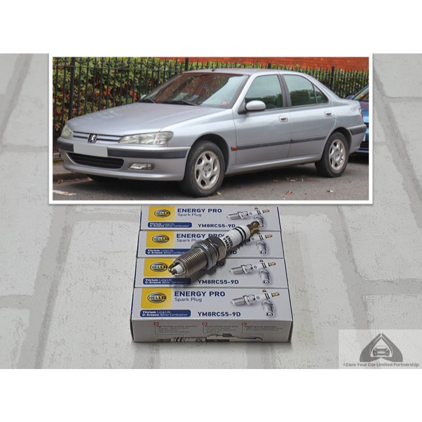 หัวเทียน Peugeot 406 D8 / D9 (1997 - 2005) จำนวน 4 หัว ขั้วยิธเทรียม ระยะใช้งาน 40000 กม Hella YM8RC