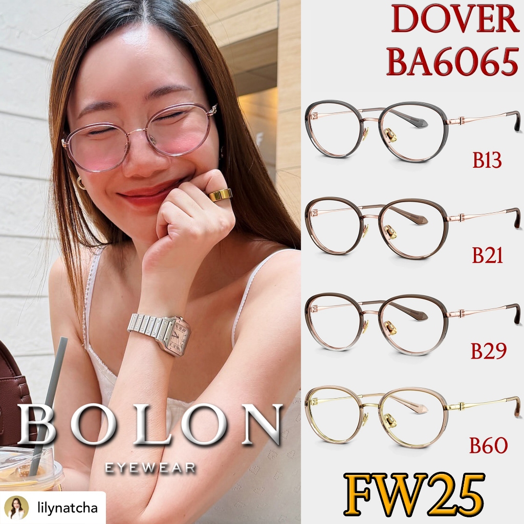 FW25 BOLON กรอบแว่นสายตา รุ่น DOVER BA6065 B13 B21 B29 B60 [ฺTR + Titanium/β-Titanium] โบลอน สายตา