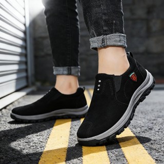 Walkonรองเท้าหนังลำลองผู้ชายคู่นี้ ใส่และถอดง่าย วัสดุส่วนบน…