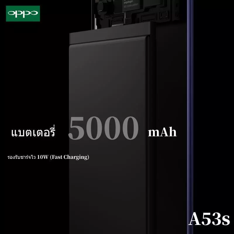 สมาร์ทโฟน โทรศัพท์มือถือ OPPO A53s Ram8 Rom256  Android 11 จอแสดงผล(16 ล้านสี) หน้าจอหยดน้ำ 6.52 นิ้ว ประกัน 12 เดือน thumbnail 6